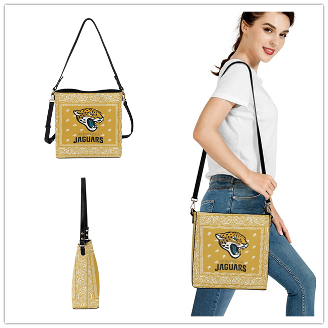 Jacksonville Jaguars PU Leather Bucket Handbag 001